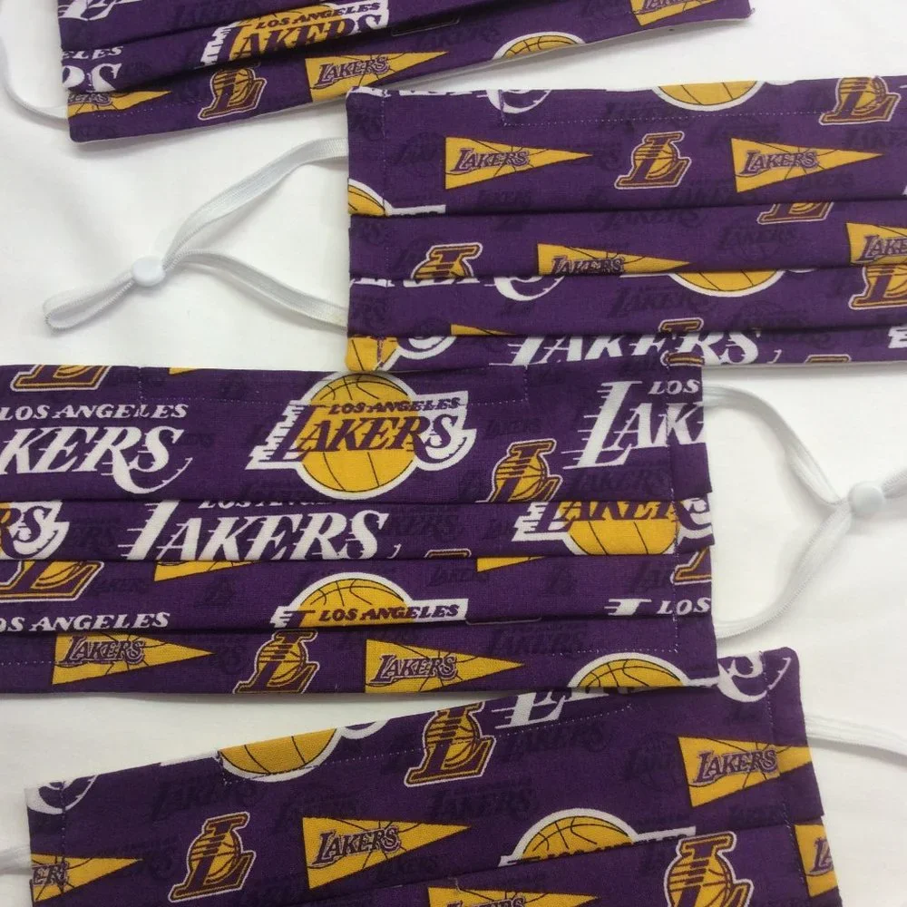 Hand Crafted Face Mask Adult Los Angeles Lakers Purple/Gold Unisex Face Mask